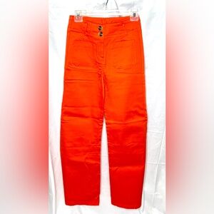 Glam Flare Pants Woman’s Bright/Vibrant Tangerine/Orange Front Zip